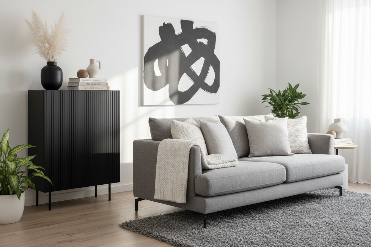 Highboard Björkrön Schwarz Lifestyle