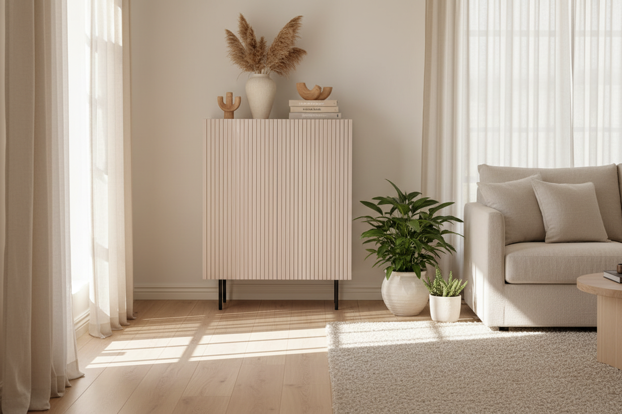 Highboard Björkrön Whitewash Lifestyle