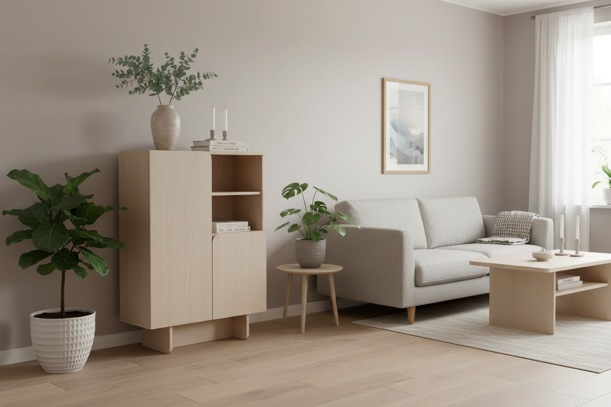 Highboard Tyresö Whitewash Lifestyle