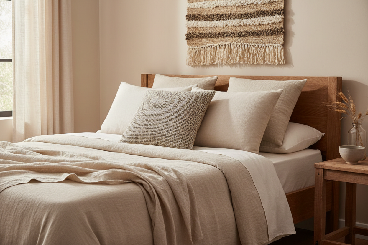 Kissenbezug Linen Grain Schlafzimmer
