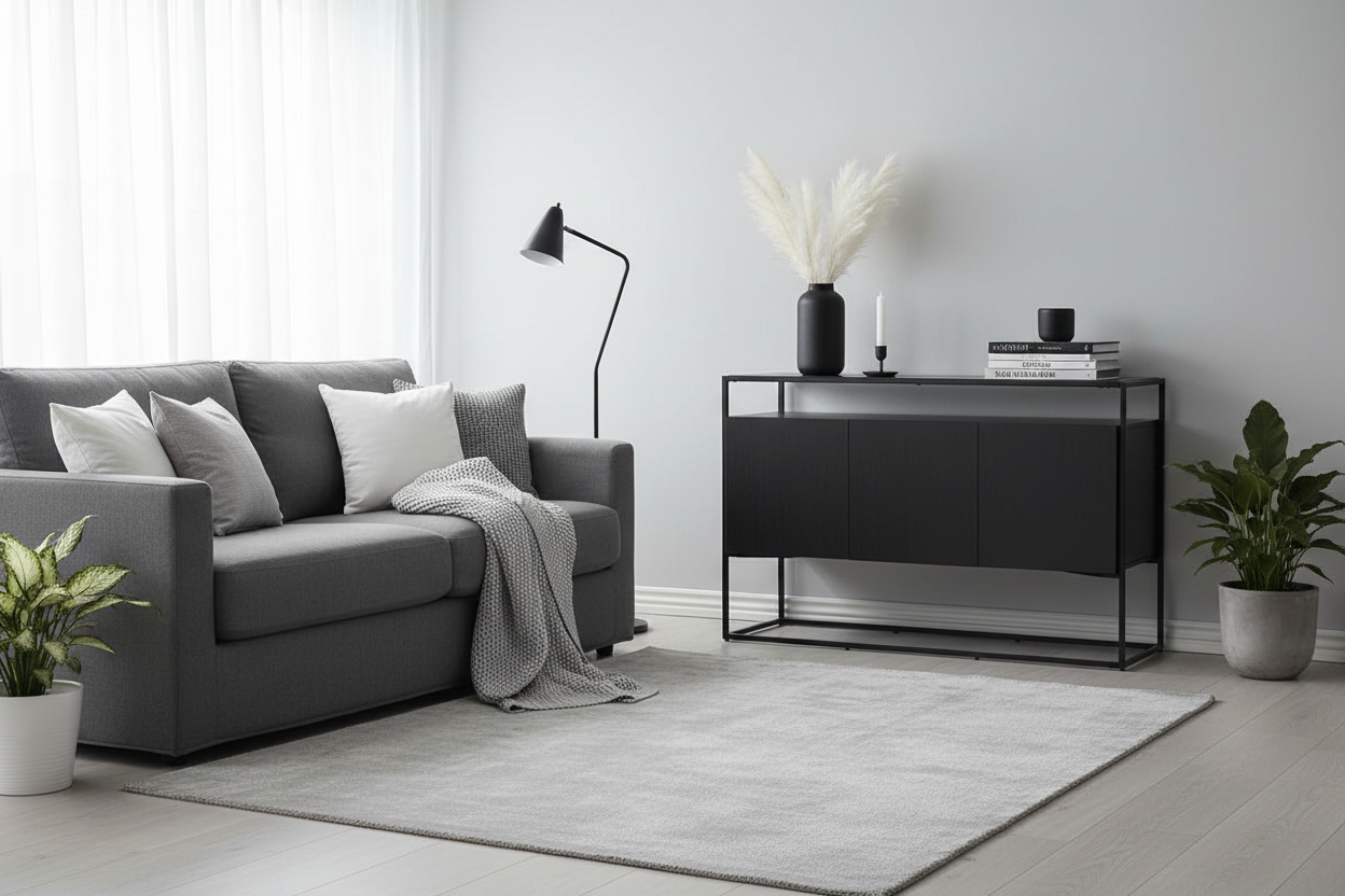 Sideboard Kingsport Schwarz in abgestimmtem Raum