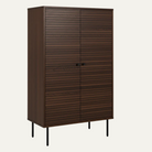 Highboard Kyoto Dunkelbraun - seitlich