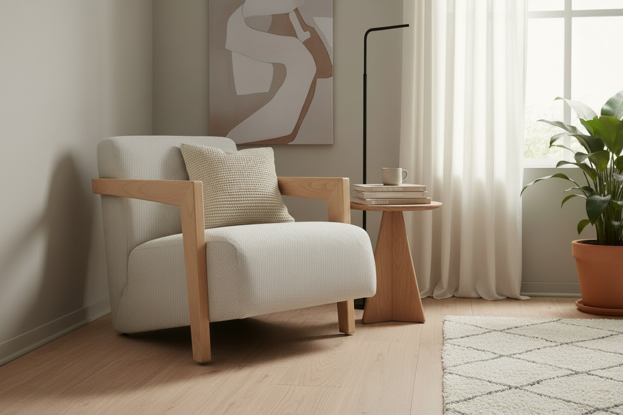 Lounge Chair Caracas Light Grey Schwebeoptik